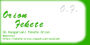 orion fekete business card